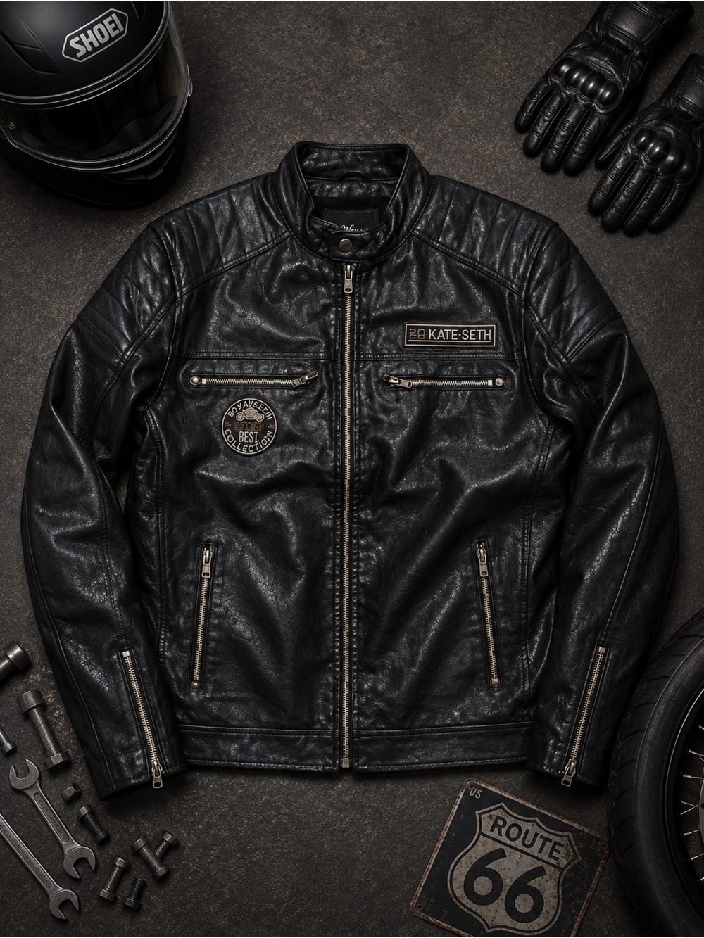 New Men's Autumn High Quality Fashion Coat Leather Jacket Motorcyle - Picture 2 of 11